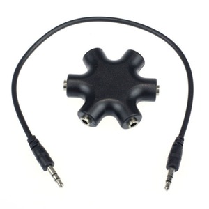 ADAPTADOR P2 MACHO 3.5MM X 5 SAIDAS P2 FEMEA DUPLICADOR DE AUDIO P2 15CM ESTRELA 2337 (SR 02)