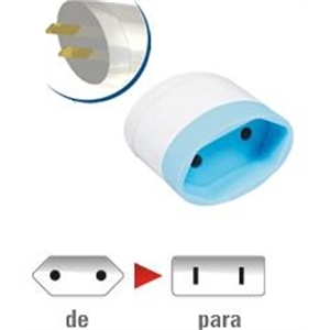 PLUG ADAPTADOR DE TOMADA PINO CHATO PARA REDONDO 20A SL6016 KNUP  (SR-01/P-01)