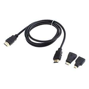 CABO HDMI COM ADAPTADORES HDMI PARA MINI / MICRO HDMI 4 EM 1 1.50 METROS LE-6623