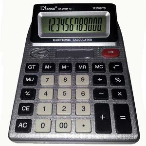 CALCULADORA ELETRONICA 12 DIGITOS VISOR DUPLO KK-3088Y-12 (SR1 P1)