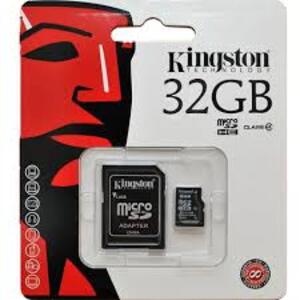 CARTAO DE MEMORIA MICRO SD 32GB CLASS 10 C/ ADAPTADOR KINGSTON (SR-04)