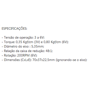 MOTOR PASSO C/ POSICIONAMENTO ANGULAR MENOR OU IGUAL 1.8 MOD. TT E CAIXA DE RE 3 A 6V