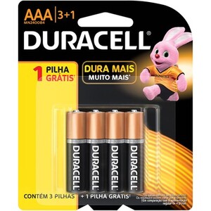 PILHA DURACELL PALITO AAA C/4 MN 2400B4 (SR 02)