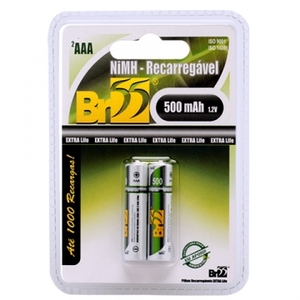 PILHA RECARREGAVEL AAA 1100MAH CARTELA C/ 2 KNUP KP-2800AAA