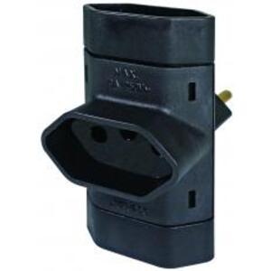 ADAPTADOR PINO T 3 SAIDAS PRETO 10A (SR1-P1)