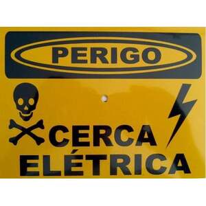 PLACA DE AVISO CERCA ELETRICA DUPLA EM ALUMINIO MOD 1 477 (SR1-P0)