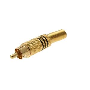 PLUG RCA MACHO PRETO/VERMELHO DOURADO 5MM C/ MOLA PGRC0002 (BL5-P1)