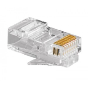 CONECTOR RJ-45 MACHO CAT6 C/ GUIA 8 VIAS BLINDADO 50 M