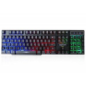 TECLADO USB EXBOM GAMER SEMI-MECANICO C/ LED PRETO BK-152C